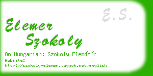 elemer szokoly business card